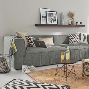 Big-Sofa TOM TAILOR HOME BIG CUBE Sofas Gr. B/H/T: 270 cm x 66 cm x 122 cm, Chenillestoff TSE, ohne Sitztiefenverstellung, grau (mouse grey tse 29) XXL Sofas
