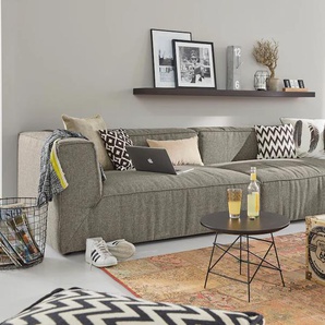 Big-Sofa TOM TAILOR HOME BIG CUBE Sofas Gr. B/H/T: 270 cm x 66 cm x 122 cm, Chenillestoff TSE, ohne Sitztiefenverstellung, grau (pebble tse 42) XXL Sofas
