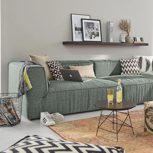 Big-Sofa TOM TAILOR HOME BIG CUBE Sofas Gr. B/H/T: 270 cm x 66 cm x 122 cm, Chenillestoff TSE, ohne Sitztiefenverstellung, grün (spearmint tse 606) XXL Sofas