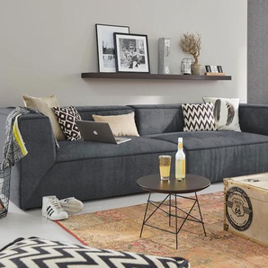 Big-Sofa TOM TAILOR HOME BIG CUBE Sofas Gr. B/H/T: 270 cm x 66 cm x 122 cm, Samtstoff TSV, ohne Sitztiefenverstellung, grau (dark grey tsv 39) XXL Sofas