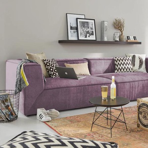 Big-Sofa TOM TAILOR HOME BIG CUBE Sofas Gr. B/H/T: 270 cm x 66 cm x 122 cm, Samtstoff TSV, ohne Sitztiefenverstellung, lila (lavender tsv 18) XXL Sofas