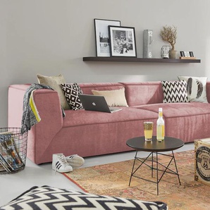 Big-Sofa TOM TAILOR HOME BIG CUBE Sofas Gr. B/H/T: 270 cm x 66 cm x 122 cm, Samtstoff TSV, ohne Sitztiefenverstellung, rosa (blossom tsv 37) XXL Sofas