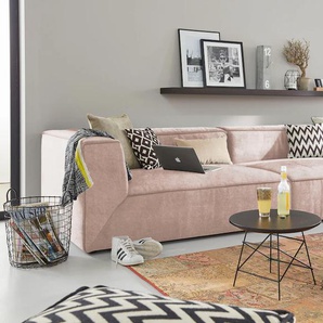 Big-Sofa TOM TAILOR HOME BIG CUBE Sofas Gr. B/H/T: 270 cm x 66 cm x 122 cm, Samtstoff TSV, ohne Sitztiefenverstellung, rosa (rosa tsv 27) XXL Sofas