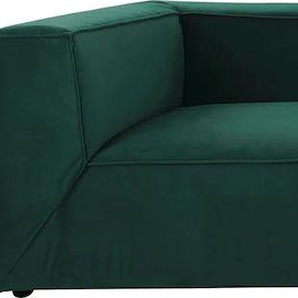 Big-Sofa TOM TAILOR HOME BIG CUBE Sofas Gr. B/H/T: 270 cm x 66 cm x 129 cm, Samtstoff TSV, mit Sitztiefenverstellung, blau (aquamarine tsv 57) XXL Sofas