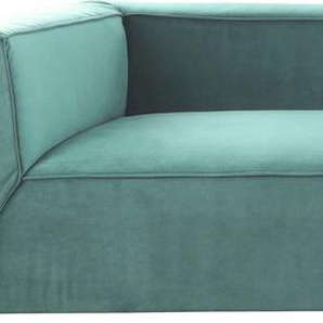Big-Sofa TOM TAILOR HOME BIG CUBE Sofas Gr. B/H/T: 270 cm x 66 cm x 129 cm, Samtstoff TSV, mit Sitztiefenverstellung, blau (pond tsv 616) XXL Sofas in 2 Breiten, wahlweise mit Sitztiefenverstellung, Tiefe 129 cm