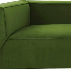 Big-Sofa TOM TAILOR HOME BIG CUBE Sofas Gr. B/H/T: 270 cm x 66 cm x 129 cm, Samtstoff TSV, mit Sitztiefenverstellung, grün (olive tsv 23) XXL Sofas in 2 Breiten, wahlweise mit Sitztiefenverstellung, Tiefe 129 cm