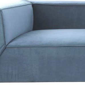 Big-Sofa TOM TAILOR HOME BIG CUBE Sofas Gr. B/H/T: 270 cm x 66 cm x 129 cm, Samtstoff TSV, ohne Sitztiefenverstellung, blau (cornflower tsv 16) XXL Sofas in 2 Breiten, wahlweise mit Sitztiefenverstellung, Tiefe 129 cm