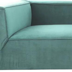 Big-Sofa TOM TAILOR HOME BIG CUBE Sofas Gr. B/H/T: 270 cm x 66 cm x 129 cm, Samtstoff TSV, ohne Sitztiefenverstellung, blau (pond tsv 616) XXL Sofas