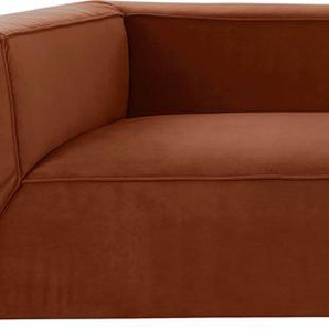 Big-Sofa TOM TAILOR HOME BIG CUBE Sofas Gr. B/H/T: 270 cm x 66 cm x 129 cm, Samtstoff TSV, ohne Sitztiefenverstellung, braun (copper tsv 22) XXL Sofas in 2 Breiten, wahlweise mit Sitztiefenverstellung, Tiefe 129 cm