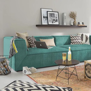 Big-Sofa TOM TAILOR HOME BIG CUBE Sofas Gr. B/H/T: 300 cm x 66 cm x 122 cm, Samtstoff TSV, ohne Sitztiefenverstellung, blau (pond tsv 616) XXL Sofas