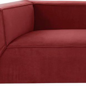 Big-Sofa TOM TAILOR HOME BIG CUBE Sofas Gr. B/H/T: 300 cm x 66 cm x 129 cm, Samtstoff TSV, mit Sitztiefenverstellung, rot (carmine tsv 113) XXL Sofas in 2 Breiten, wahlweise mit Sitztiefenverstellung, Tiefe 129 cm