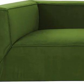 Big-Sofa TOM TAILOR HOME BIG CUBE Sofas Gr. B/H/T: 300 cm x 66 cm x 129 cm, Samtstoff TSV, ohne Sitztiefenverstellung, grün (olive tsv 23) XXL Sofas in 2 Breiten, wahlweise mit Sitztiefenverstellung, Tiefe 129 cm