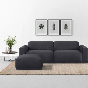 Big-Sofa TRENDMANUFAKTUR Braga Sofas Gr. B/H/T: 254 cm x 72 cm x 107 cm, Struktur fein, grau (graphite) XXL Sofas