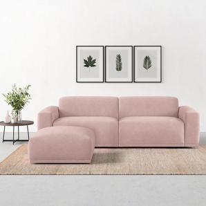 Big-Sofa TRENDMANUFAKTUR Braga Sofas Gr. B/H/T: 254 cm x 72 cm x 107 cm, Struktur fein, lila (flieder) XXL Sofas