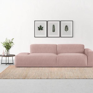 Big-Sofa TRENDMANUFAKTUR Braga Sofas Gr. B/H/T: 277 cm x 72 cm x 107 cm, Struktur fein, Recamiere links, lila (flieder) XXL Sofas
