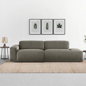Big-Sofa TRENDMANUFAKTUR Braga Sofas Gr. B/H/T: 277 cm x 72 cm x 107 cm, Struktur weich, Recamiere rechts, grau (beluga) XXL Sofas