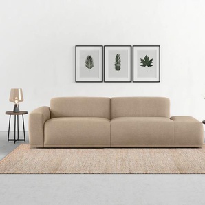 Big-Sofa TRENDMANUFAKTUR Braga Sofas Gr. B/H/T: 277 cm x 72 cm x 107 cm, Struktur weich, Recamiere rechts, grau (taupe grey) XXL Sofas
