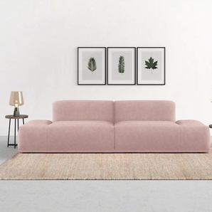 Big-Sofa TRENDMANUFAKTUR Braga Sofas Gr. B/H/T: 300 cm x 72 cm x 107 cm, Struktur fein, lila (flieder) XXL Sofas