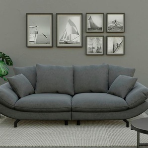Big-Sofa TRENDMANUFAKTUR Gizmo Sofas Gr. B/H/T: 286 cm x 105 cm x 140 cm, Microfaser VINTAGE, gleichschenklig, grau (dunkelgrau) XXL Sofas mit weichem Sitzkomfort und zeitlosem Design