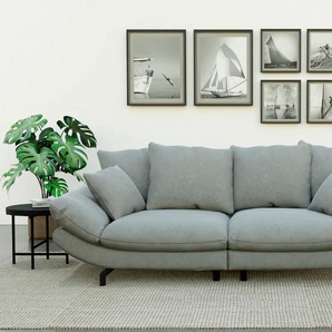 Big-Sofa TRENDMANUFAKTUR Gizmo Sofas Gr. B/H/T: 286 cm x 105 cm x 140 cm, Microfaser VINTAGE, gleichschenklig, grau XXL Sofas