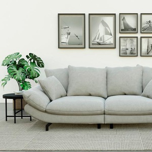 Big-Sofa TRENDMANUFAKTUR Gizmo Sofas Gr. B/H/T: 286 cm x 105 cm x 140 cm, Microfaser VINTAGE, gleichschenklig, silberfarben (silber) XXL Sofas mit weichem Sitzkomfort und zeitlosem Design