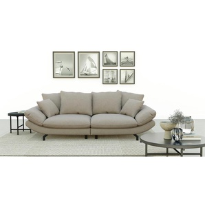Big-Sofa TRENDMANUFAKTUR Gizmo Sofas Gr. B/H/T: 286 cm x 105 cm x 140 cm, Struktur fein, gleichschenklig, grau (taupe grey) XXL Sofas