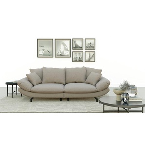 Big-Sofa TRENDMANUFAKTUR Gizmo Sofas Gr. B/H/T: 286 cm x 105 cm x 140 cm, Struktur fein, gleichschenklig, grau (taupe grey) XXL Sofas mit weichem Sitzkomfort und zeitlosem Design