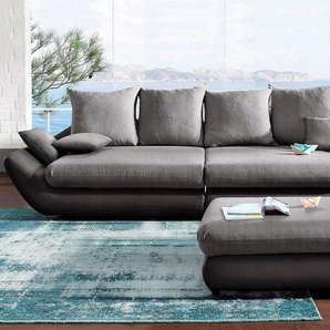Big-Sofa TRENDS BY HG Moon Sofas Gr. B/H/T: 288 cm x 88 cm x 115 cm, Microfaser PRIMABELLE-Struktur, schwarz XXL Sofas