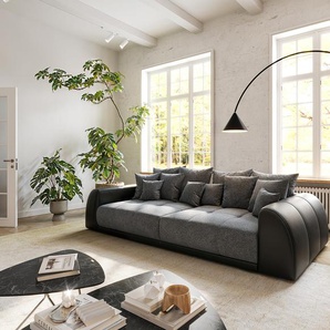 Big-Sofa Violetta 310x135 cm Schwarz inklusive Kissen, Big Sofas