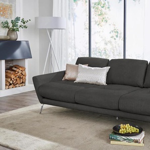 Big-Sofa W.SCHILLIG softy Sofas Gr. B/H/T: 254 cm x 79 cm x 113 cm, Chenille-Flachgewebe R66, grau (anthracite r66) XXL Sofas