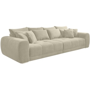 Big-Sofa XXL 306 cm Federkern Lounge Couch mit Bezug aus Cord in Beige Grau / 15173