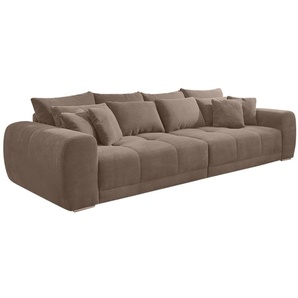 Big-Sofa XXL 306 cm Federkern Lounge Couch mit Bezug aus Cord in Braun Taupe / 15174