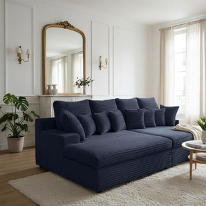 Bigsofa Couchgarnitur AROSA Megasofa in Stoff Tilia Blau