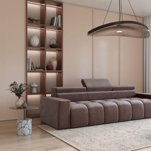 Bigsofa Couchgarnitur DARCY Megasofa in Stoff Salvador Braun