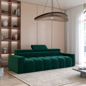 Bigsofa Couchgarnitur DARCY Megasofa in Stoff Salvador Flaschengrün