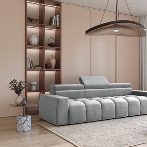 Bigsofa Couchgarnitur DARCY Megasofa in Stoff Salvador Hellgrau
