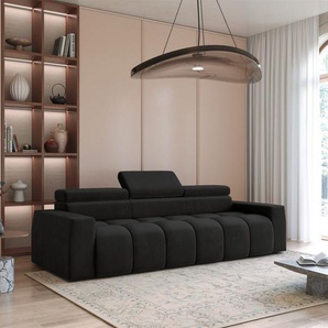 Bigsofa Couchgarnitur DARCY Megasofa in Stoff Salvador Schwarz