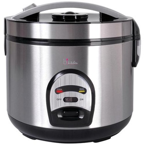 Bikitchen Reiskocher, Silber, Metall, 28.5x26.8x27.2 cm, Warmhaltefunktion, antihaftbeschichteter Innenbehälter, Küchengeräte, Sonstige Küchengeräte