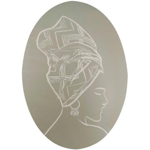 Bild, Grau, Grün, Textil, Wellpappe, oval, 70x100x3 cm, Keilrahmen, einfache und schnelle Anbringung, Bilder
