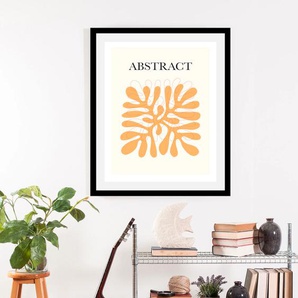 Bild QUEENCE Abstract Bilder Gr. B/H: 50 cm x 70 cm, Wandbild Blumen Hochformat, 1 St., orange (orange, beige) Kunstdrucke