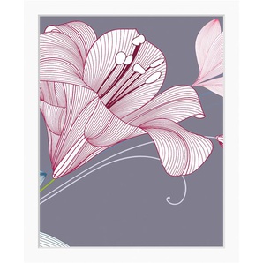 Bild QUEENCE Alma Bilder Gr. B/H: 30 cm x 40 cm, Wandbild Blumen Hochformat, rosa (weiß) Kunstdrucke Blumen, gerahmt