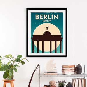 Bild QUEENCE Berlin Bilder Gr. B/H: 50 cm x 70 cm, Wandbild Stadt Hochformat, 1 St., weiß Kunstdrucke