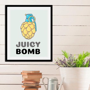 Bild QUEENCE Juicy Bomb Bilder Gr. B/H: 50 cm x 70 cm, Wandbild Hochformat, 1 St., gelb Kunstdrucke