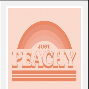 Bild QUEENCE Just Peachy Bilder Gr. B/H: 50 cm x 70 cm, Wandbild Schriftzüge Hochformat, 1 St., orange Kunstdrucke