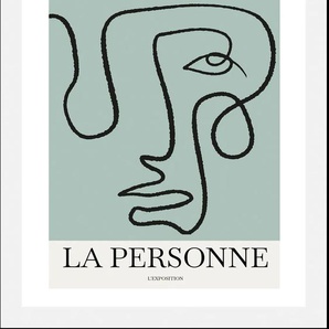 Bild QUEENCE La Personne Bilder Gr. B/H: 50 cm x 70 cm, Wandbild Schriftzüge Hochformat, 1 St., grün (mint) Kunstdrucke