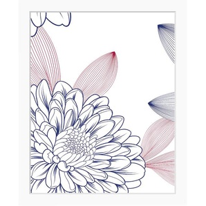 Bild QUEENCE Lia Bilder Gr. B/H: 40 cm x 50 cm, Wandbild Blumen Hochformat, bunt (weiß) Kunstdrucke Blumen, gerahmt