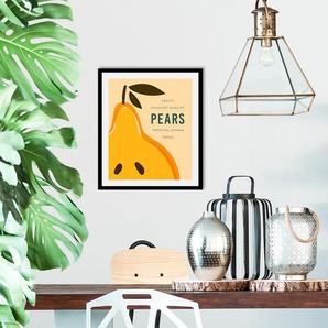 Bild QUEENCE Pears Bilder Gr. B/H: 50 cm x 70 cm, Wandbild Hochformat, 1 St., gelb (gelb, orange) Kunstdrucke