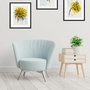 Bild QUEENCE Set Sunflower Bilder Gr. B/H: 30 cm x 40 cm, Wandbild Blumen Hochformat, 1 St., gelb Kunstdrucke