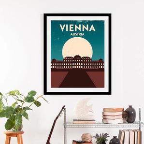 Bild QUEENCE Vienna Bilder Gr. B/H: 50 cm x 70 cm, Wandbild Stadt Hochformat, 1 St., braun Kunstdrucke