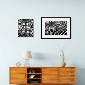 Bild QUEENCE Zebra Bilder Gr. B/H: 30 cm x 40 cm, Wandbild Abstrakt Hochformat, 2 St., grau Kunstdrucke